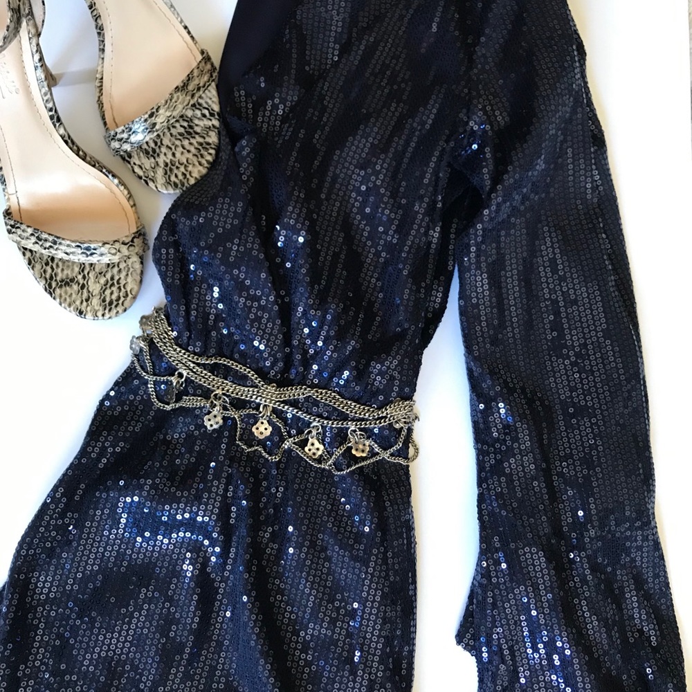 Navy Sequined Alterd State Romper